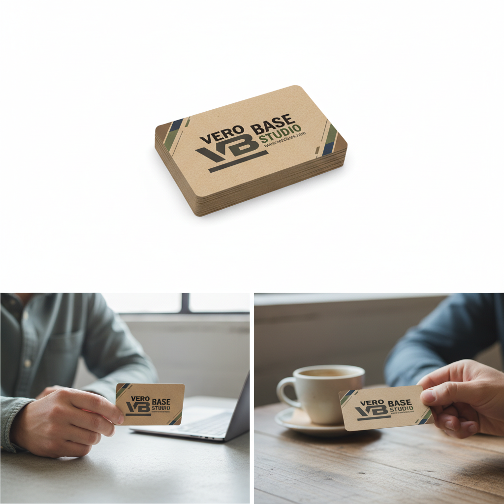Kraft Rounded Corner Business Cards