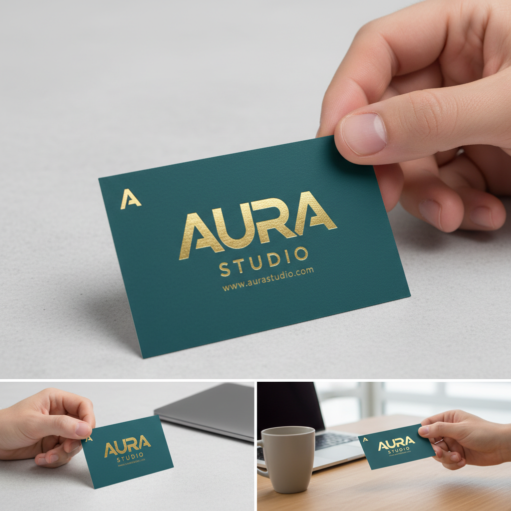 Metallic Foil Rounded Corner Business Cards