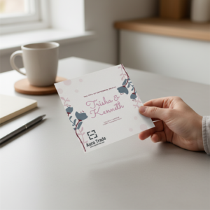 Wedding invitation print detail